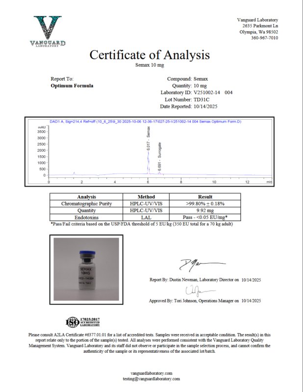 Detection report 2 of 2 for Semax